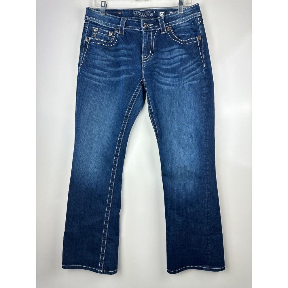 Miss Me Easy Boot Cut Jeans Low Rise Embellished Studded Rhinestones Size 29 - Picture 6 of 11